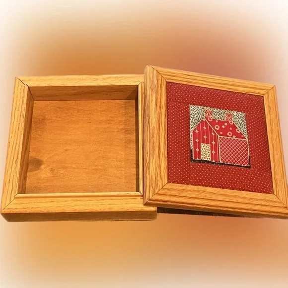 Vintage - Tennessee Wood Crafters Quilted Top Trinket Box Storage & Organization